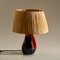 Lampe de Bureau en Céramique Noire et Rouge, France, 1950s 1