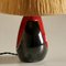 Lampe de Bureau en Céramique Noire et Rouge, France, 1950s 6