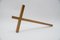 Large Minimalist German Crucifix from Walnut & Brass, 1960s 4