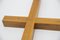 Large Minimalist German Crucifix from Walnut & Brass, 1960s 6