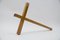 Large Minimalist German Crucifix from Walnut & Brass, 1960s 2