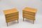 Mid-Century Modern Brass and Wood Nightstands, 1950s, Set of 2 8