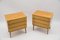 Mid-Century Modern Messing und Holz Nachttische, 1950er, 2er Set 8