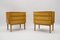 Mid-Century Modern Brass and Wood Nightstands, 1950s, Set of 2 1