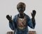 Antique Cold-Painted Praying Man on a Prayer Mat Bronze Shaped Sculpture, Image 5
