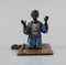 Antique Cold-Painted Praying Man on a Prayer Mat Bronze Shaped Sculpture 2