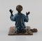 Antique Cold-Painted Praying Man on a Prayer Mat Bronze Shaped Sculpture 3