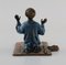 Antique Cold-Painted Praying Man on a Prayer Mat Bronze Shaped Sculpture, Image 3