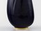 Navy Blue Glaze with Gold Decoration Ceramic Vase from Upsala-Ekeby / Karlskrona, Image 5