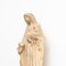 Figurine Vierge Traditionnelle en Plâtre dans un Autel en Bois, 1940s 4