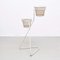 Mid-Century Modern French White Metal Plant Stand by Mathieu Matégot, 1950s 4