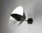 Schwarze Mid-Century Modern Saturn Wandlampe von Serge Mouille 2