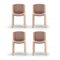 Chairs 300 in Wood and Kvadrat Fabric by Joe Colombo for Karakter, Set of 4 2
