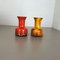 German Yellow-Red Fat Lava Pottery Vases from Jasba, 1970s, Set of 2 4