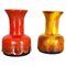 Vases Fat Lava Jaune-Rouge de Jasba, Allemagne, 1970s, Set de 2 1