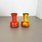 German Yellow-Red Fat Lava Pottery Vases from Jasba, 1970s, Set of 2 2