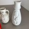 Vases Op Art en Poterie Fat Lava Rouge et Blanc de Bay Ceramics, Allemagne, Set de 4 17