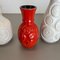Op Art German Red-White Fat Lava Pottery Vases from Bay Ceramics, Set of 4, Image 7