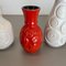 Vases Op Art en Poterie Fat Lava Rouge et Blanc de Bay Ceramics, Allemagne, Set de 4 7