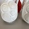 Jarrones Op Art de cerámica Fat Lava en rojo y blanco de Bay Ceramics. Juego de 4, Imagen 14