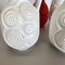 Op Art German Red-White Fat Lava Pottery Vases from Bay Ceramics, Set of 4 14