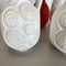 Vases Op Art en Poterie Fat Lava Rouge et Blanc de Bay Ceramics, Allemagne, Set de 4 14