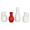 Vasi Fat Lava in ceramica bianca e rossa di Bay Ceramics, Germania, set di 4, Immagine 1