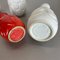 Jarrones Op Art de cerámica Fat Lava en rojo y blanco de Bay Ceramics. Juego de 4, Imagen 18