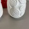 Op-Art Deutsche Rot-Weiße Fat Lava Keramikvasen von Bay Ceramics, 4er Set 15