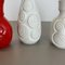 Op Art German Red-White Fat Lava Pottery Vases from Bay Ceramics, Set of 4, Image 10