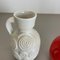 Vases Op Art en Poterie Fat Lava Rouge et Blanc de Bay Ceramics, Allemagne, Set de 4 6