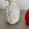 Vases Op Art en Poterie Fat Lava Rouge et Blanc de Bay Ceramics, Allemagne, Set de 4 5