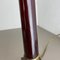 Modernist Italian Red Catalina and Brass Tube Table Light, 1960s 18