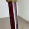 Modernist Italian Red Catalina and Brass Tube Table Light, 1960s 17