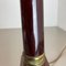 Modernist Italian Red Catalina and Brass Tube Table Light, 1960s 16