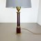 Modernist Italian Red Catalina and Brass Tube Table Light, 1960s 4