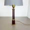 Modernist Italian Red Catalina and Brass Tube Table Light, 1960s, Image 4