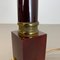 Modernist Italian Red Catalina and Brass Tube Table Light, 1960s, Image 6