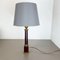 Modernist Italian Red Catalina and Brass Tube Table Light, 1960s 3