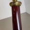 Modernist Italian Red Catalina and Brass Tube Table Light, 1960s 15