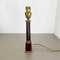 Modernist Italian Red Catalina and Brass Tube Table Light, 1960s, Image 5
