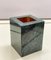 Mid-Century Italian Solid Green Marble & Brass Squared Pen Holder, 1990s, Image 9