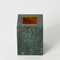 Mid-Century Italian Solid Green Marble & Brass Squared Pen Holder, 1990s 2