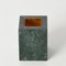 Mid-Century Italian Solid Green Marble & Brass Squared Pen Holder, 1990s, Image 2