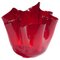 Italian Red Murano Handkerchief Vase from Venini, 1950s 1