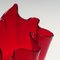 Vaso Handkerchief in vetro di Murano rosso di Venini, Italia, anni '50, Immagine 5
