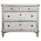 Swedish Gustavian Grey White Painted Chest of Drawers Commode Tallboy, 1850s, Image 1
