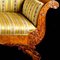 19th Century Swedish Biedermeier Quilted & Carved Golden Birch Sofa 5