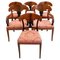 Antique Deco Swedish Biedermeier Flame Mahogany Dining Chairs, Set of 6 1
