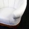 Art Deco Swedish Shellback White Italian Leather Fluted Decoration Armchair 3